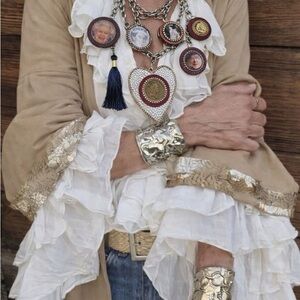 Hand Crafted Silver and Gold Statement Necklace